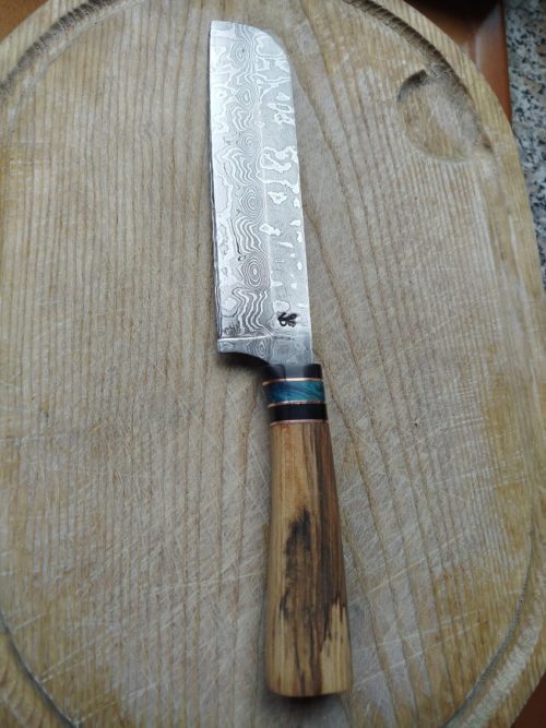 Couteau de Cuisine en Damas avec Manche complexe