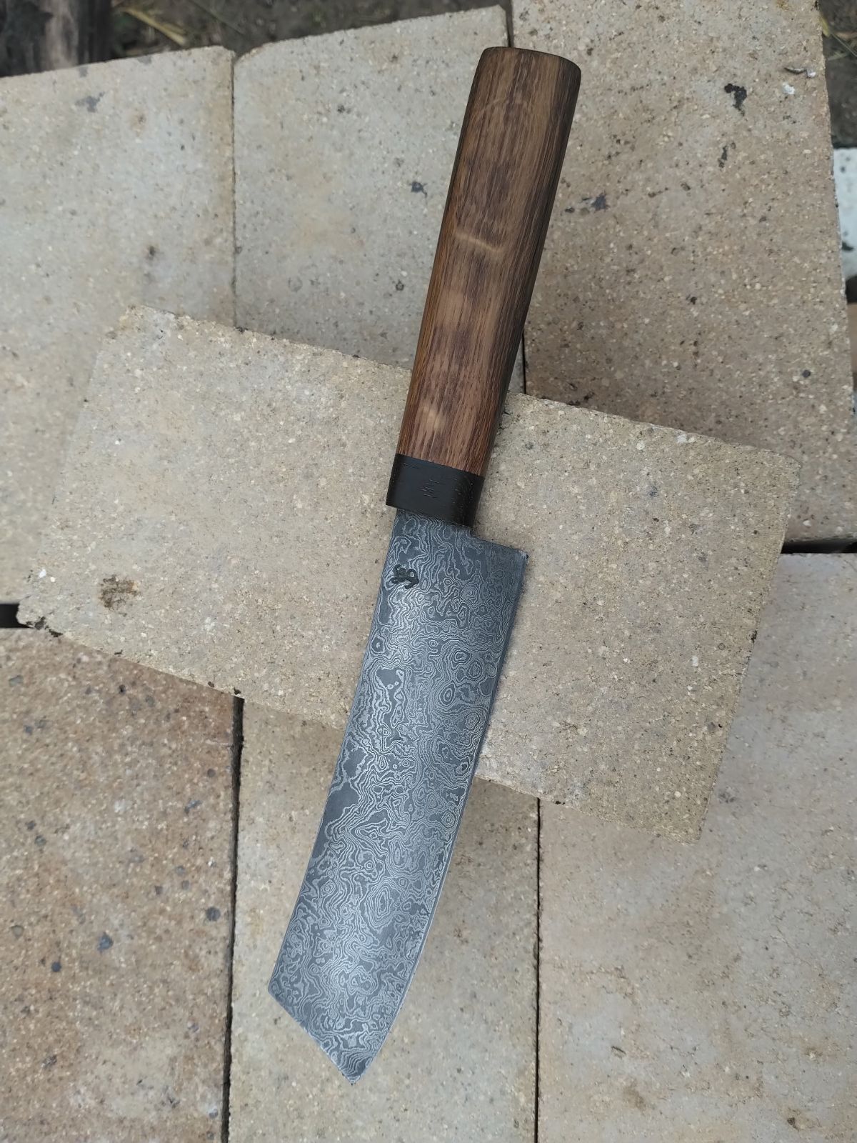 Couteau de cuisine damas ébène et chêne – Image 2